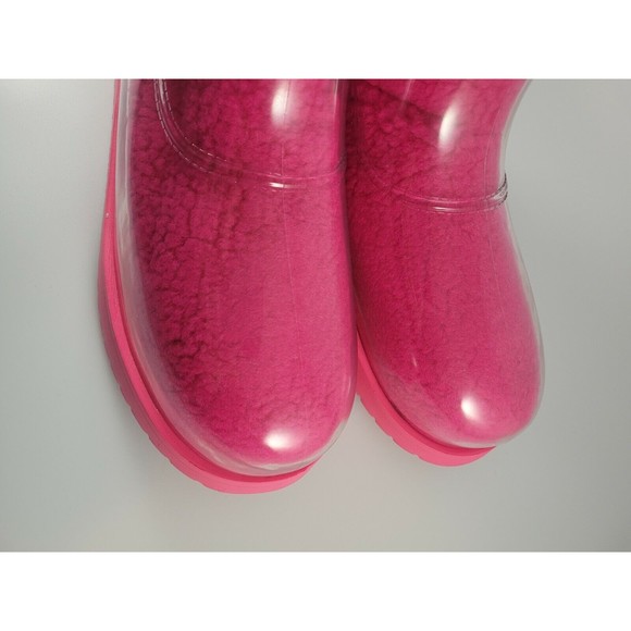 Children's sz 2 Classic Clear Mini Rock Rose Pink Waterproof Sherpa Winter Boot - Picture 4 of 8